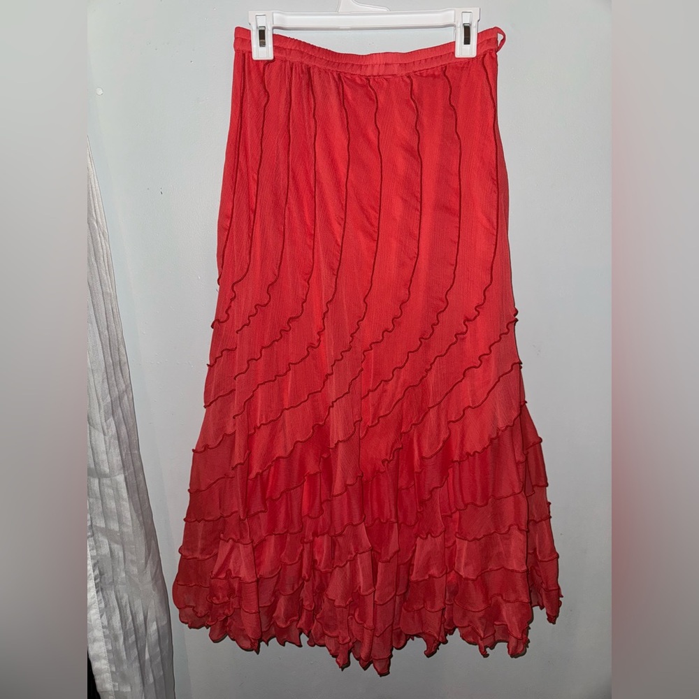 Red/pink Ruffle skirt